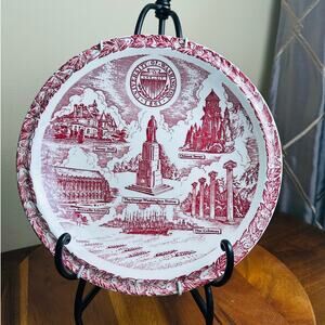 Vtg. Vernon Kilns UW Souvenir Plate,  UW Campus Landmarks